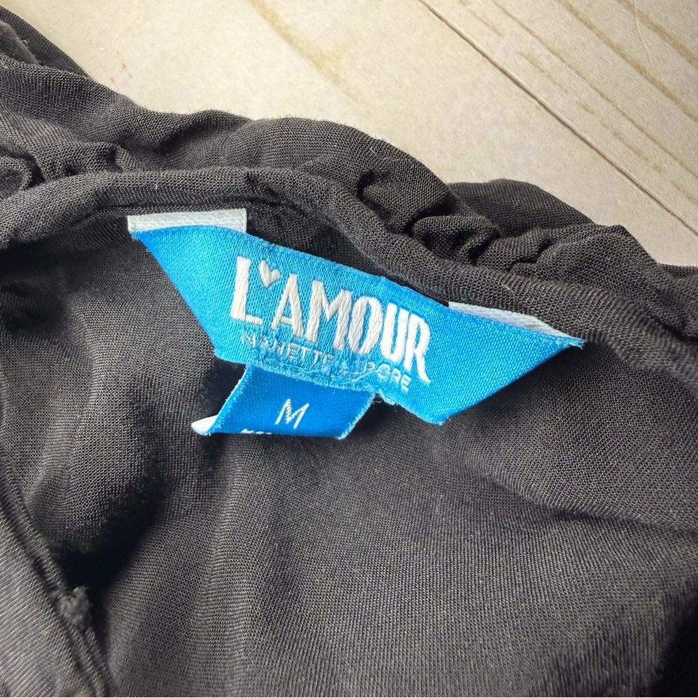 L'Amour Black Tank Top with Ruffles - Picture 3 of 3